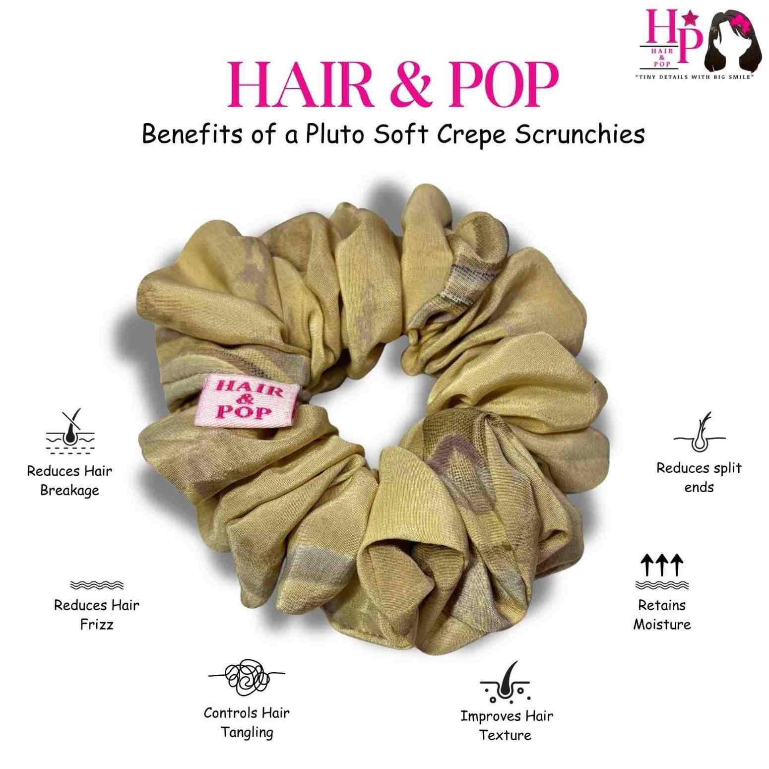 Pluto Soft Crepe Scrunchies