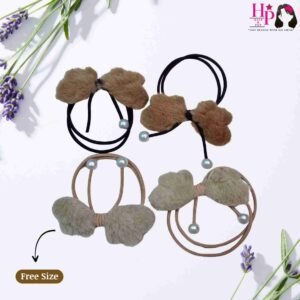Brown and Nude Butterfly Hair Tie