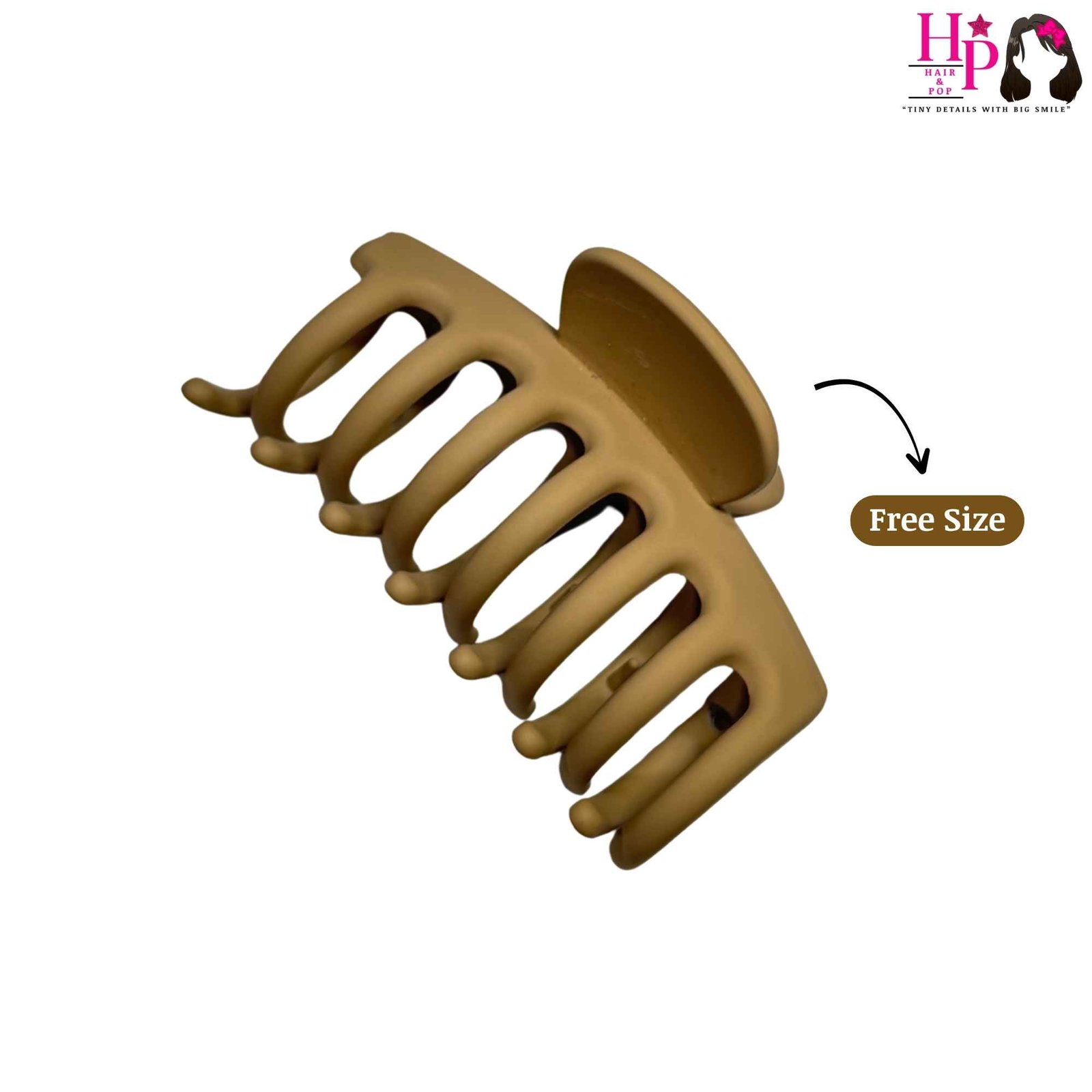 Dark Beige Rubber Coated Hair Claws Dark Beige Rubber Coated Hair Claws
