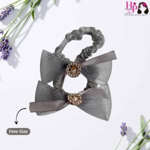 Grey Embellished Hair Tie