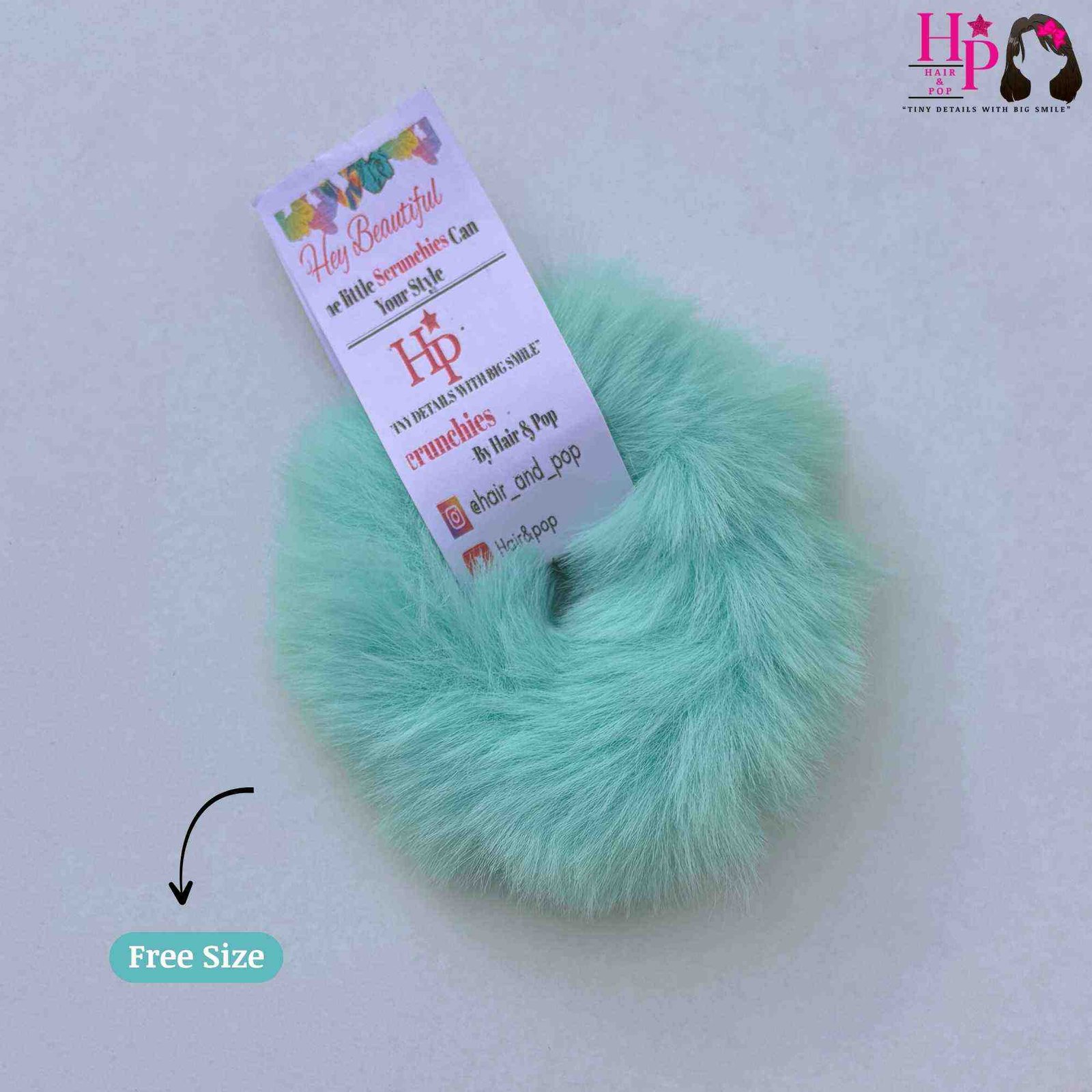 Mint Green Fur Hair-Tie Mint Green Fur Hair-Tie
