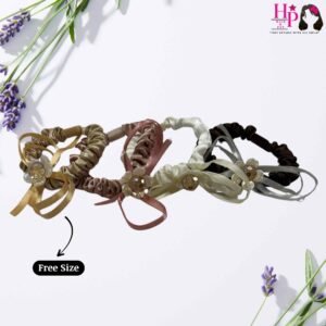 Multi with Crystal Stone Skinny Hair Tie
