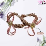 Nude Pink Crystal Stone Skinny Hair Tie
