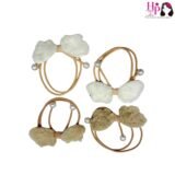 Nude and Off White Butterfly Hair Tie